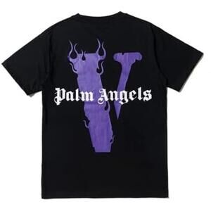 V Letter Print Shirt Mens Hip Hop Casual Tee